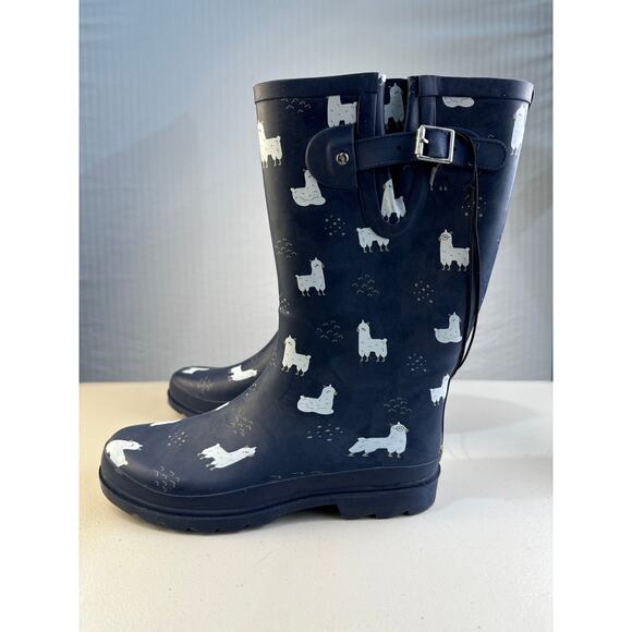 Western Chief No ProbLlama Rain Boots Women’s Size 10 EUR 42 Navy Blue - Picture 1 of 6